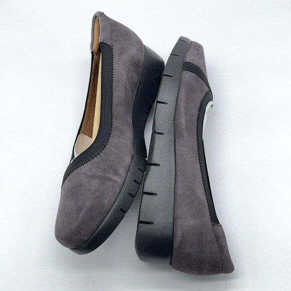 Clarks Artisan Nubuck Leather Slip On Shoes Daelyn Hill Purple Grey Platform 9 M - Picture 7 of 12